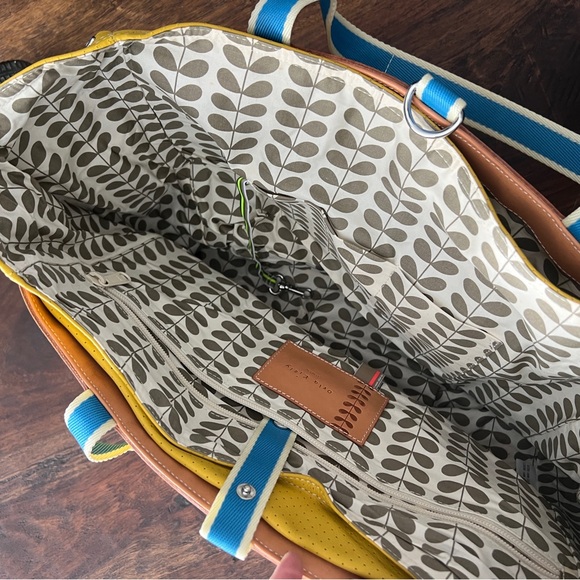 Orla Keily Yellow Tote Bag with Blue Accents - Picture 8 of 11